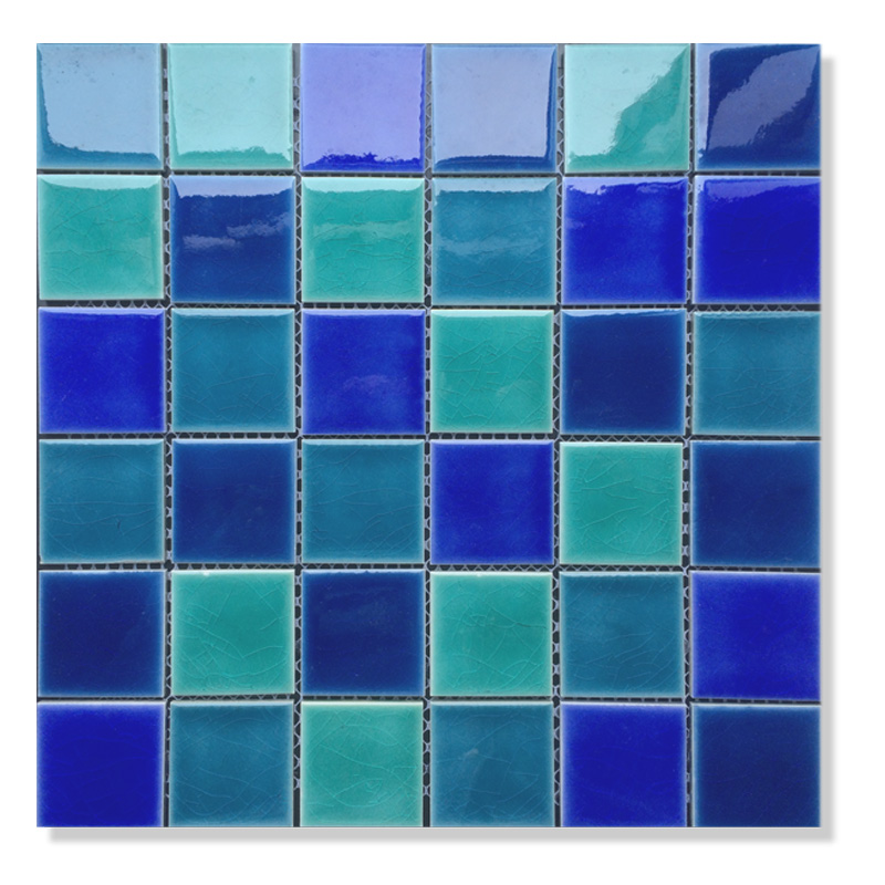 Glossy Simple Ice Crack & Kiln Glaze Porcelain Mosaic