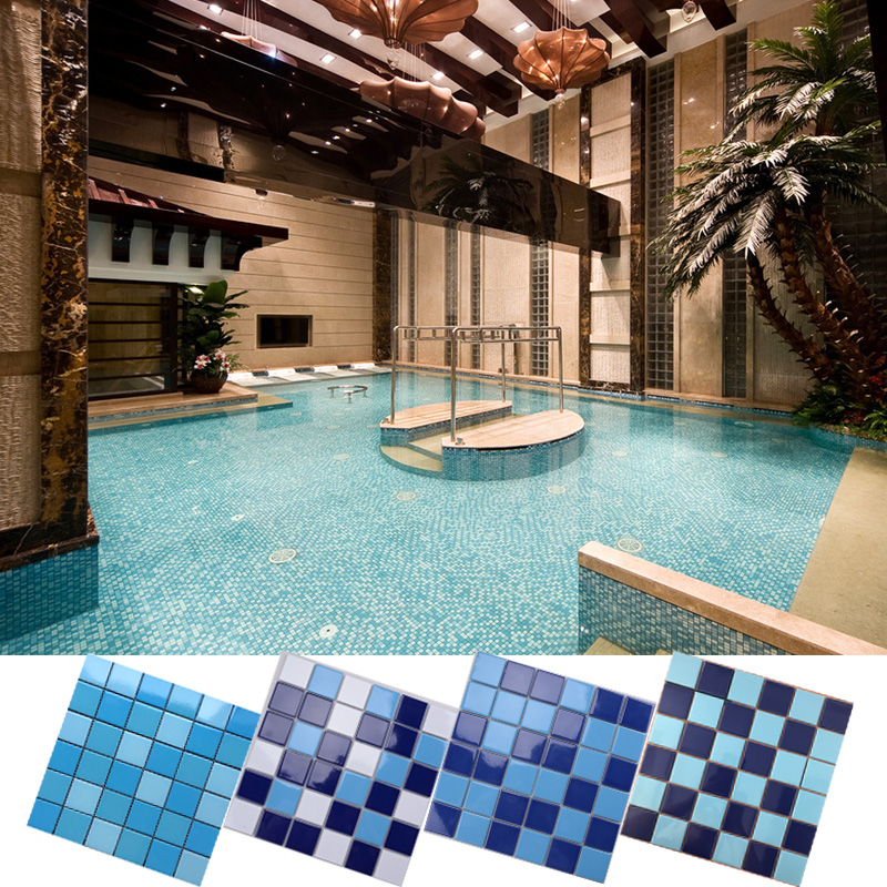 premium price for asian bright blue series stock ceramic mosaic tile