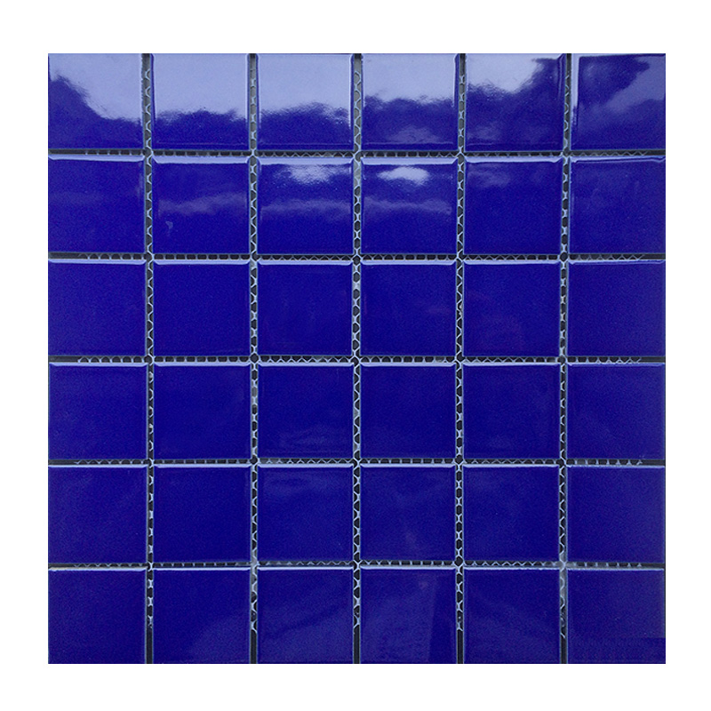 dark deep blue pool ceramic mosaic tile 48x48mm